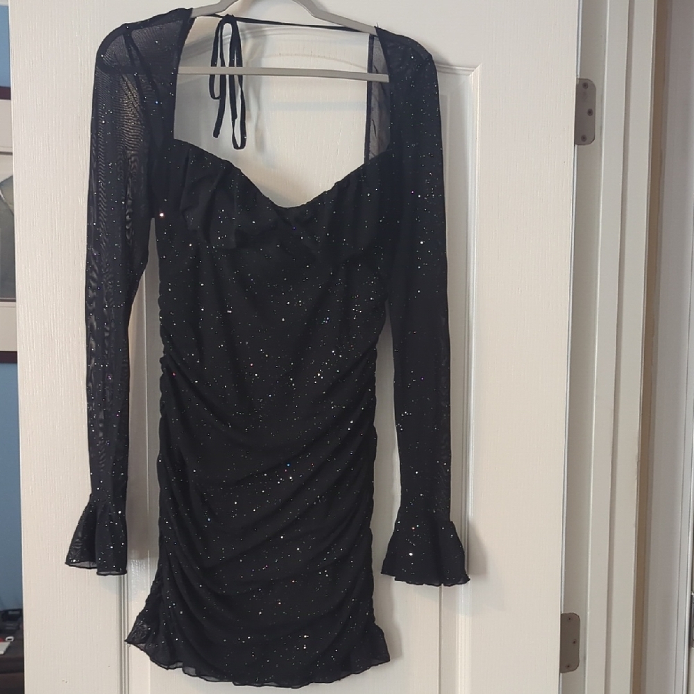 Elegant Black Glitter Dress